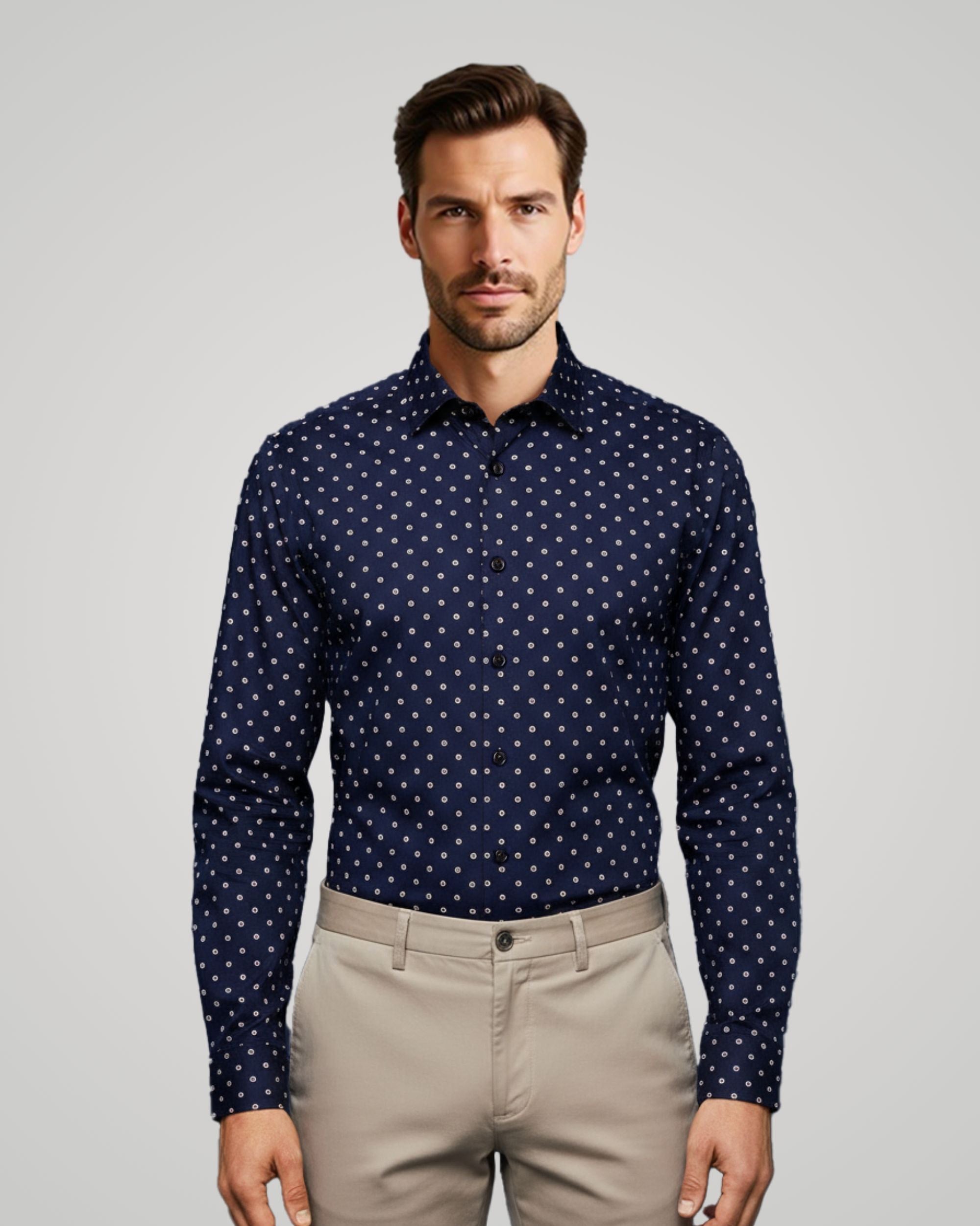 Long Sleeve Printed Satin Shirt