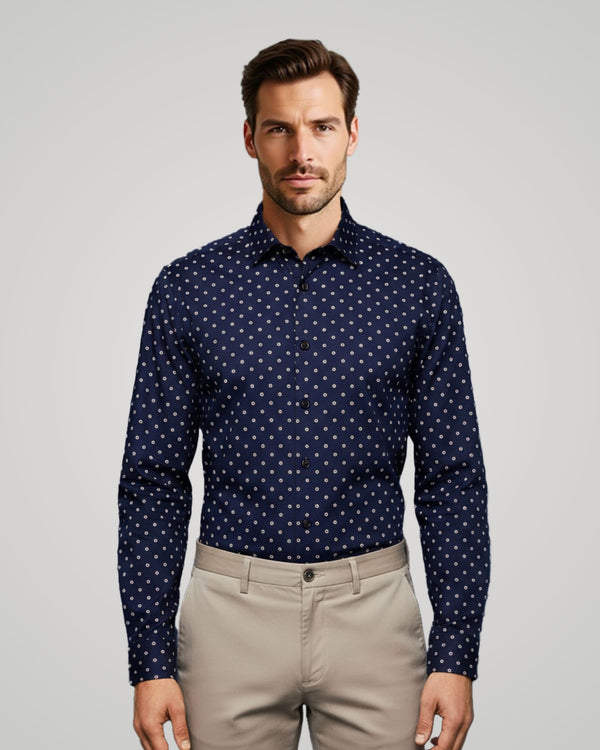 Long Sleeve Printed Satin Shirt