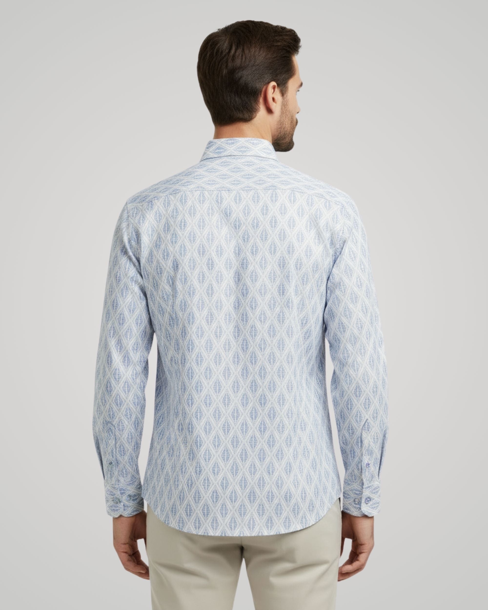 Long Sleeve Printed Satin Shirt