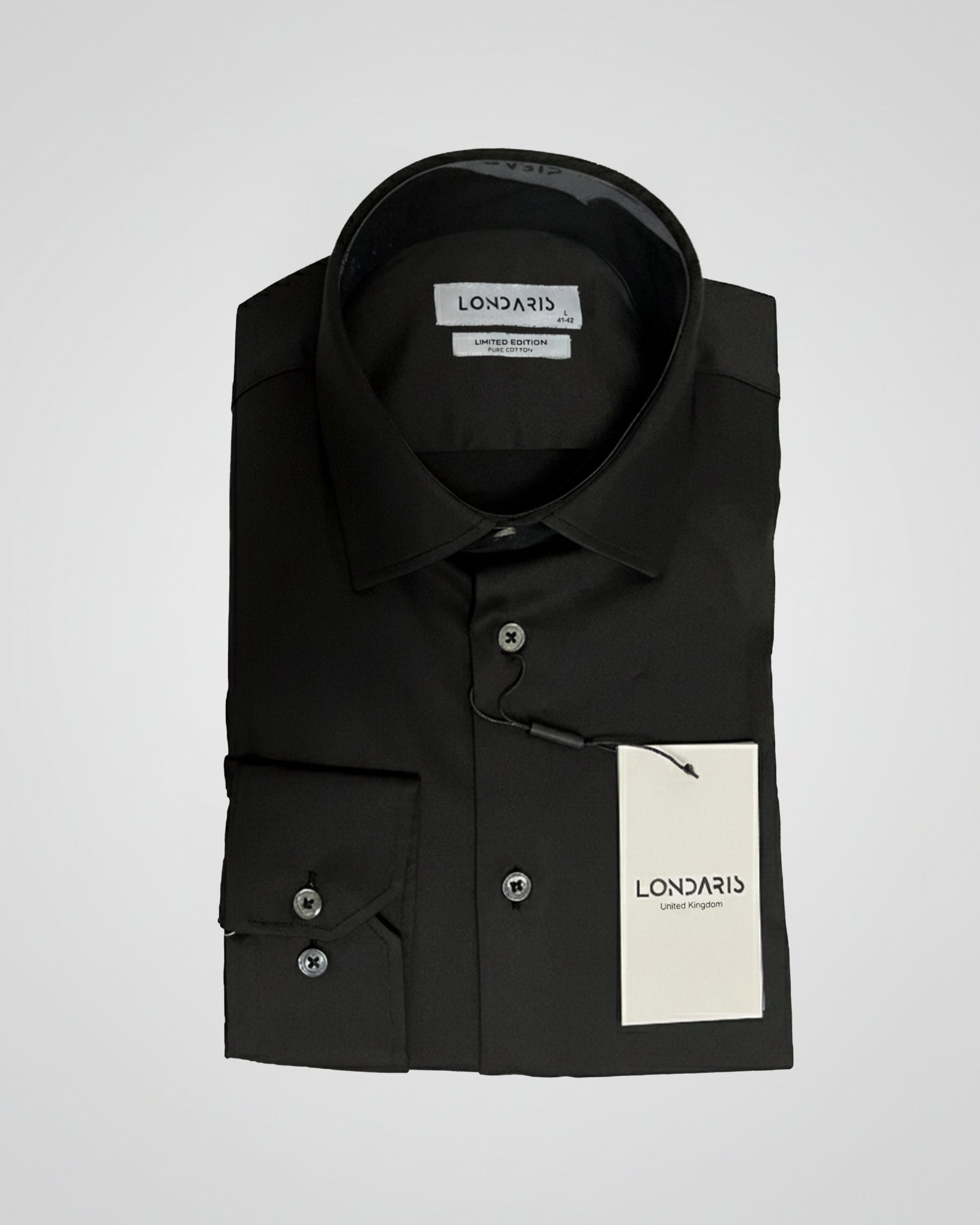 Long Sleeve Black Twill Shirt