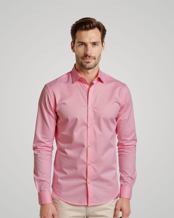 Long Sleeve Dusty Rose Oxford Shirt