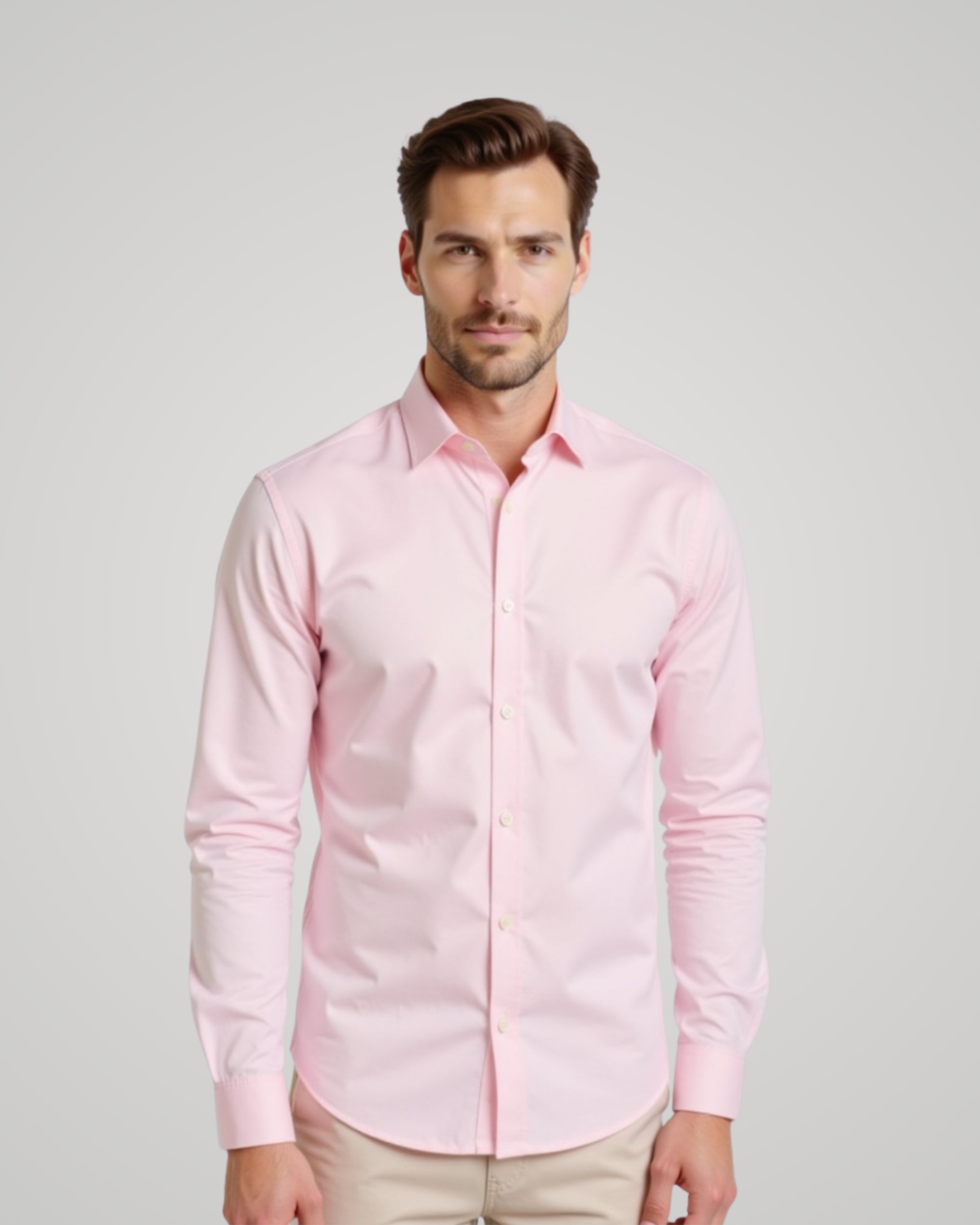 Long Sleeve Regular Light Pink Oxford Shirt