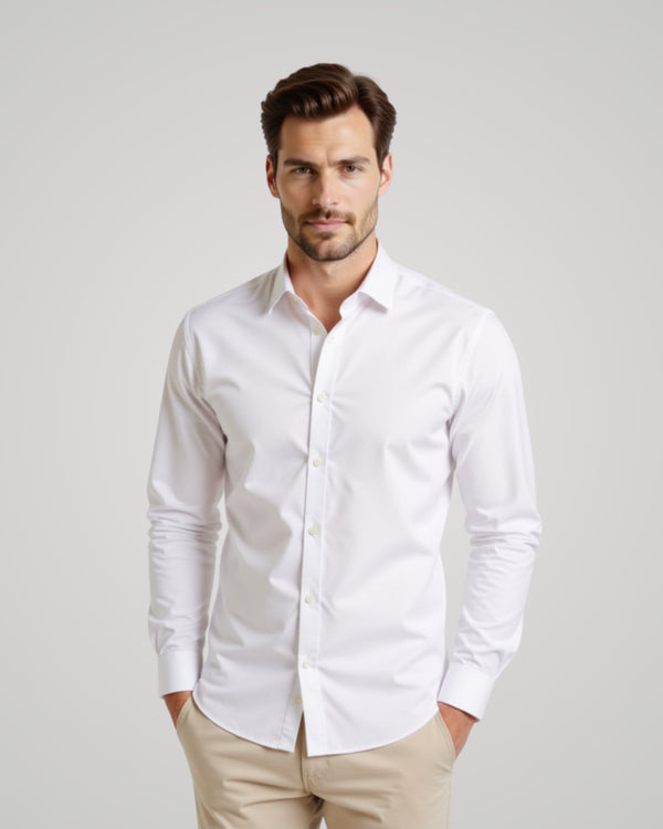 Long Sleeve Soft White Oxford Shirt