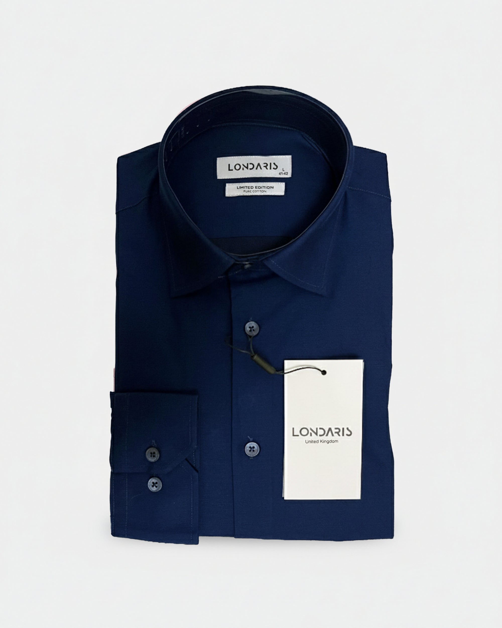 Long Sleeve Navy Blue Satin Shirt