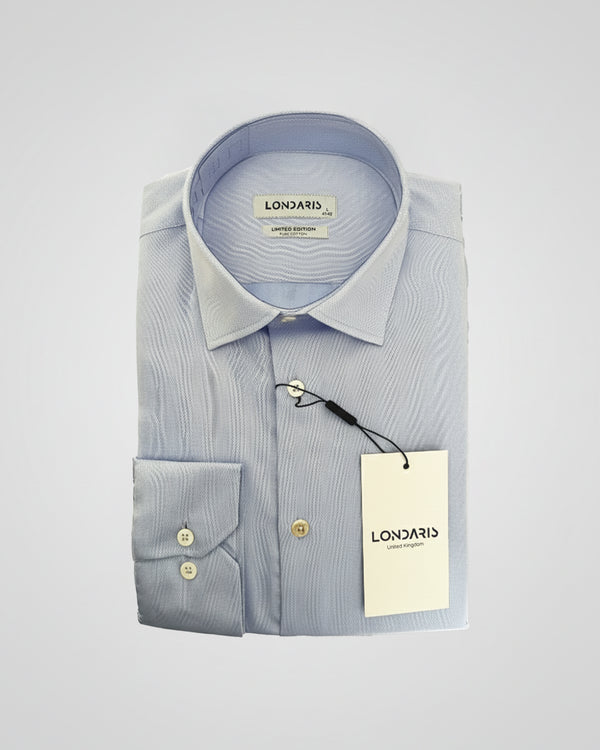 Long Sleeve Dusty Blue Satin Shirt