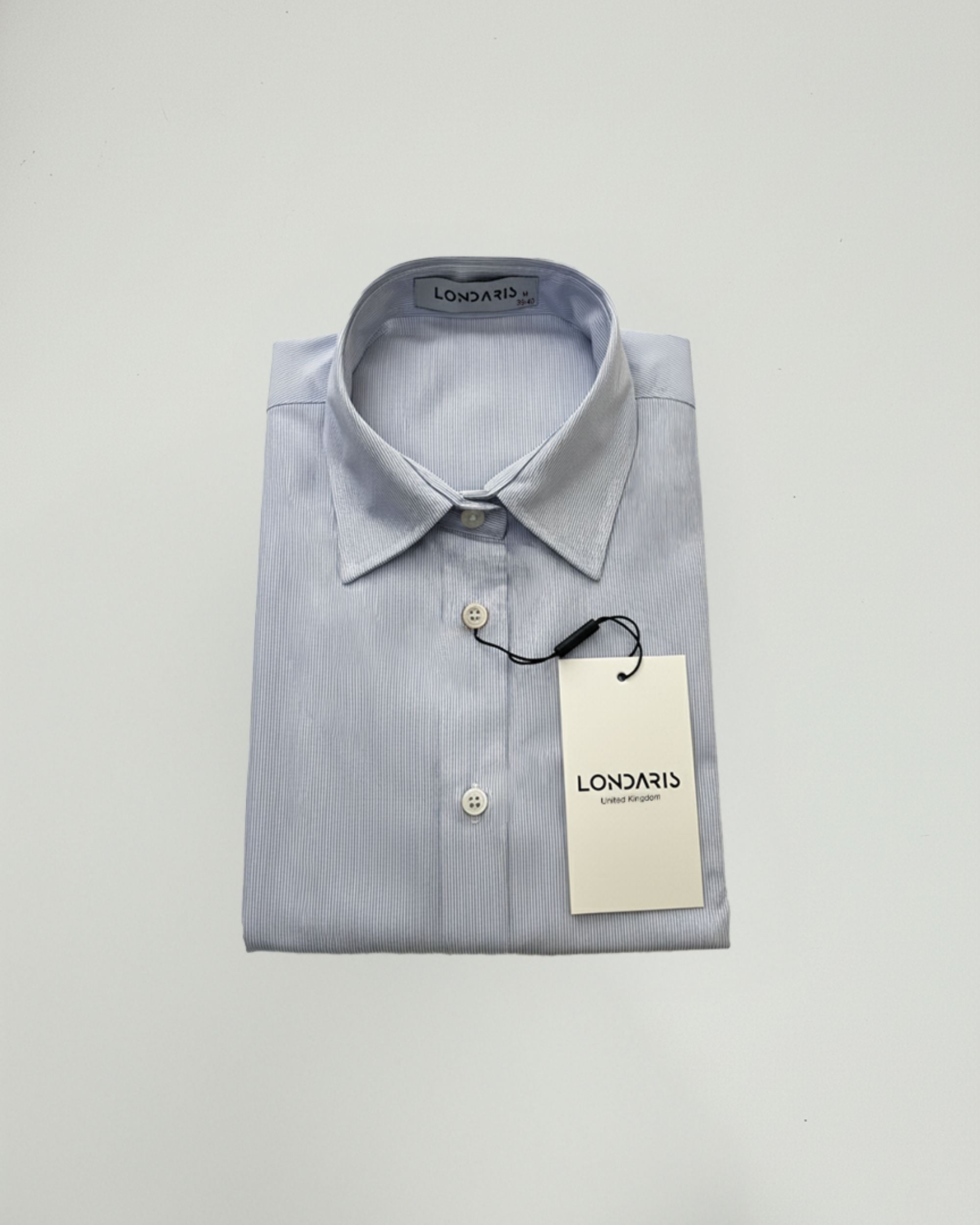 Long Sleeve Blue Striped Poplin Shirt