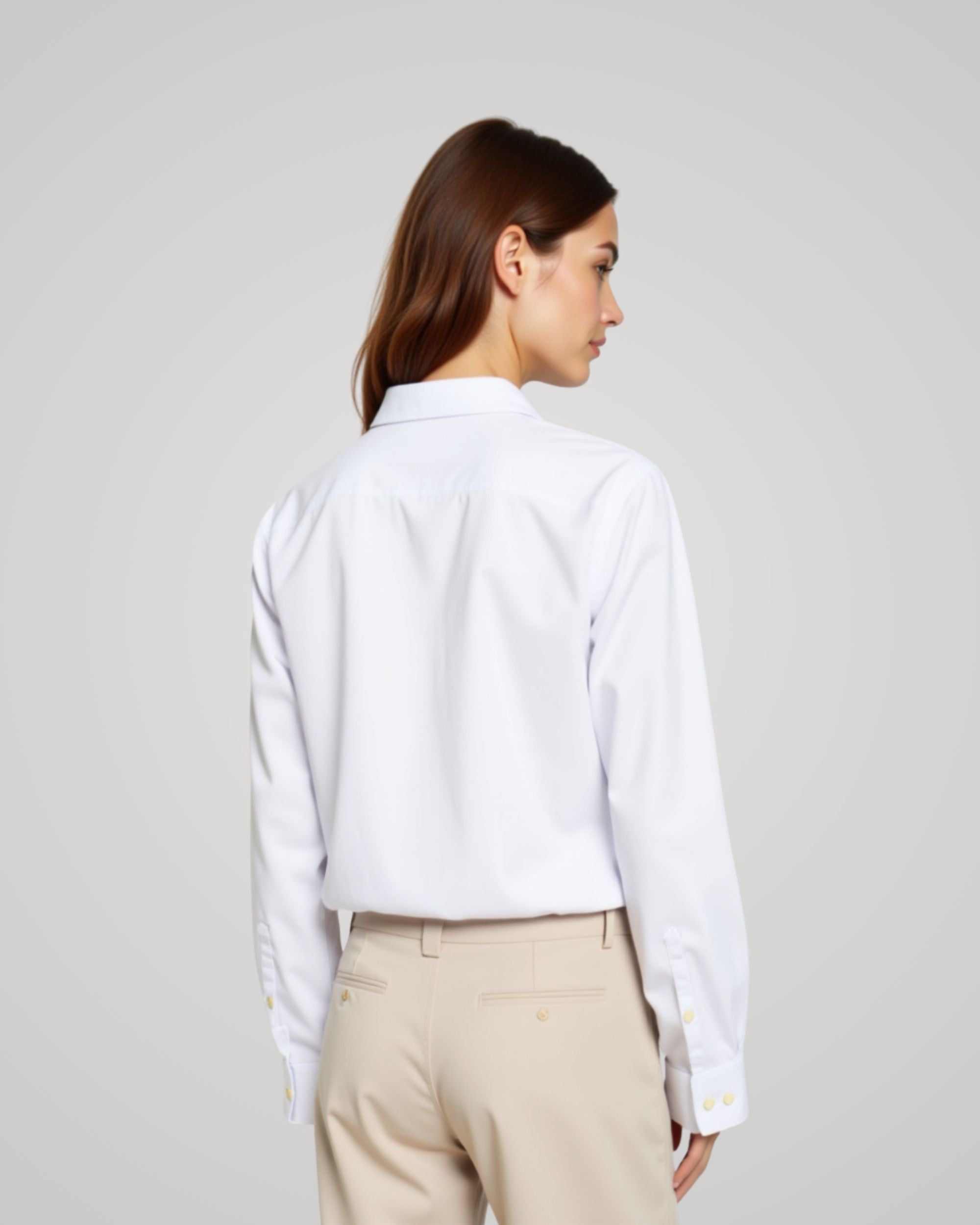 Long Sleeve Ecru Twill Shirt