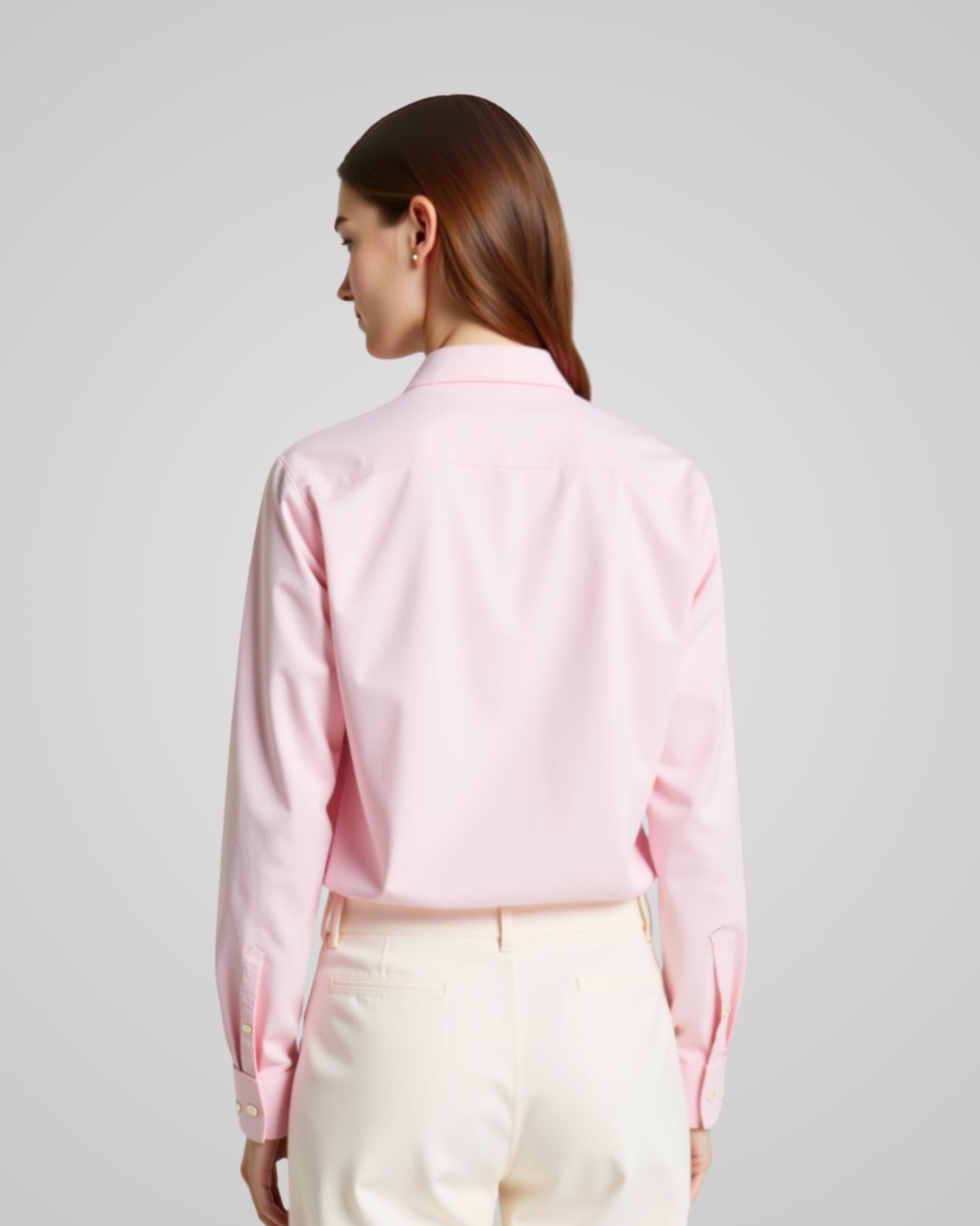 Long Sleeve Pink Twill Shirt