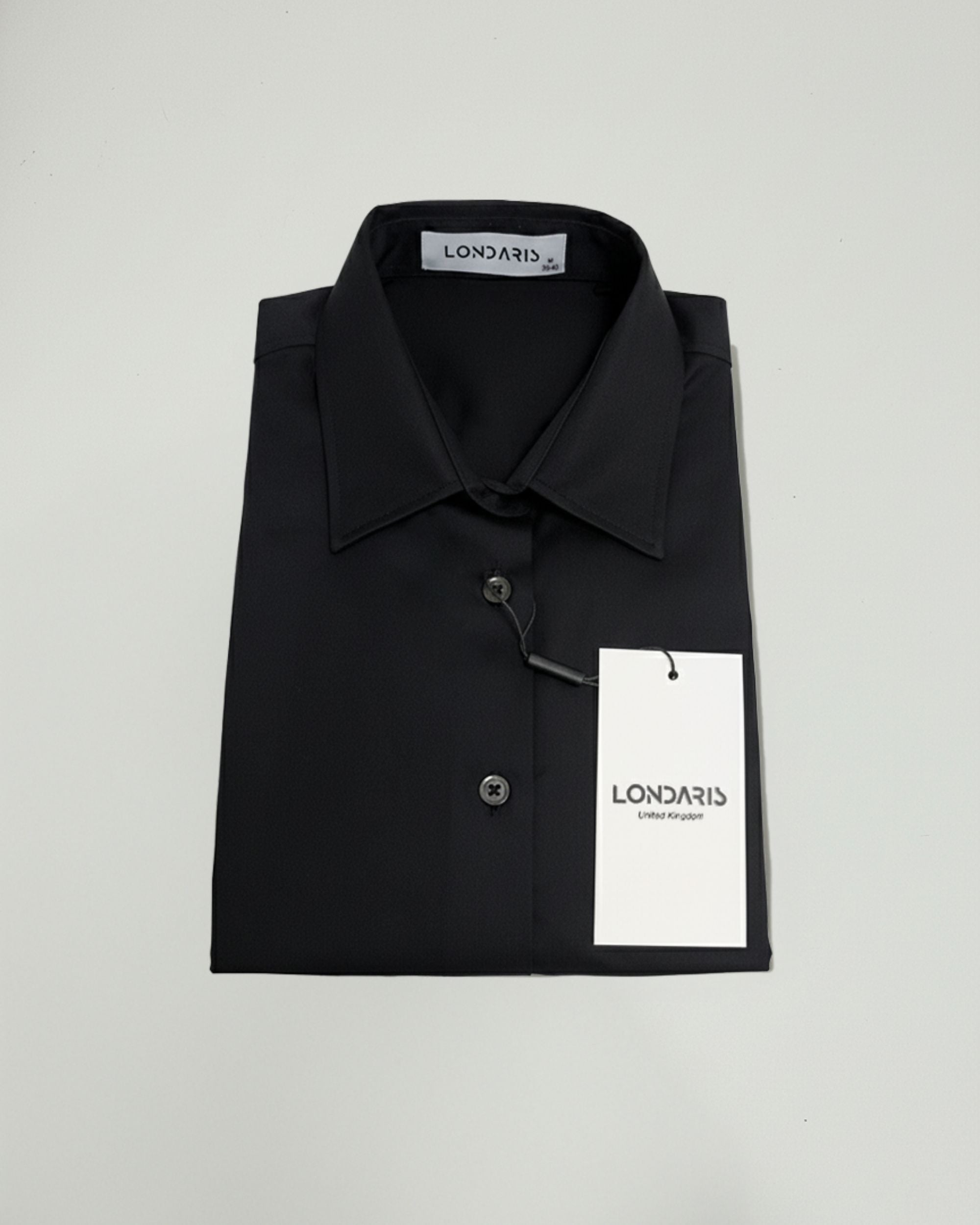 Long Sleeve Black Twill Shirt