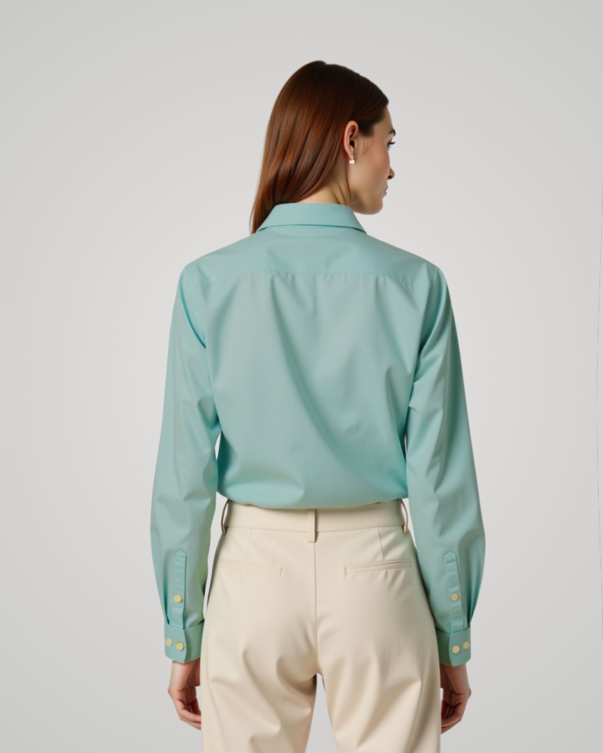 Long Sleeve Turquoise Oxford Shirt