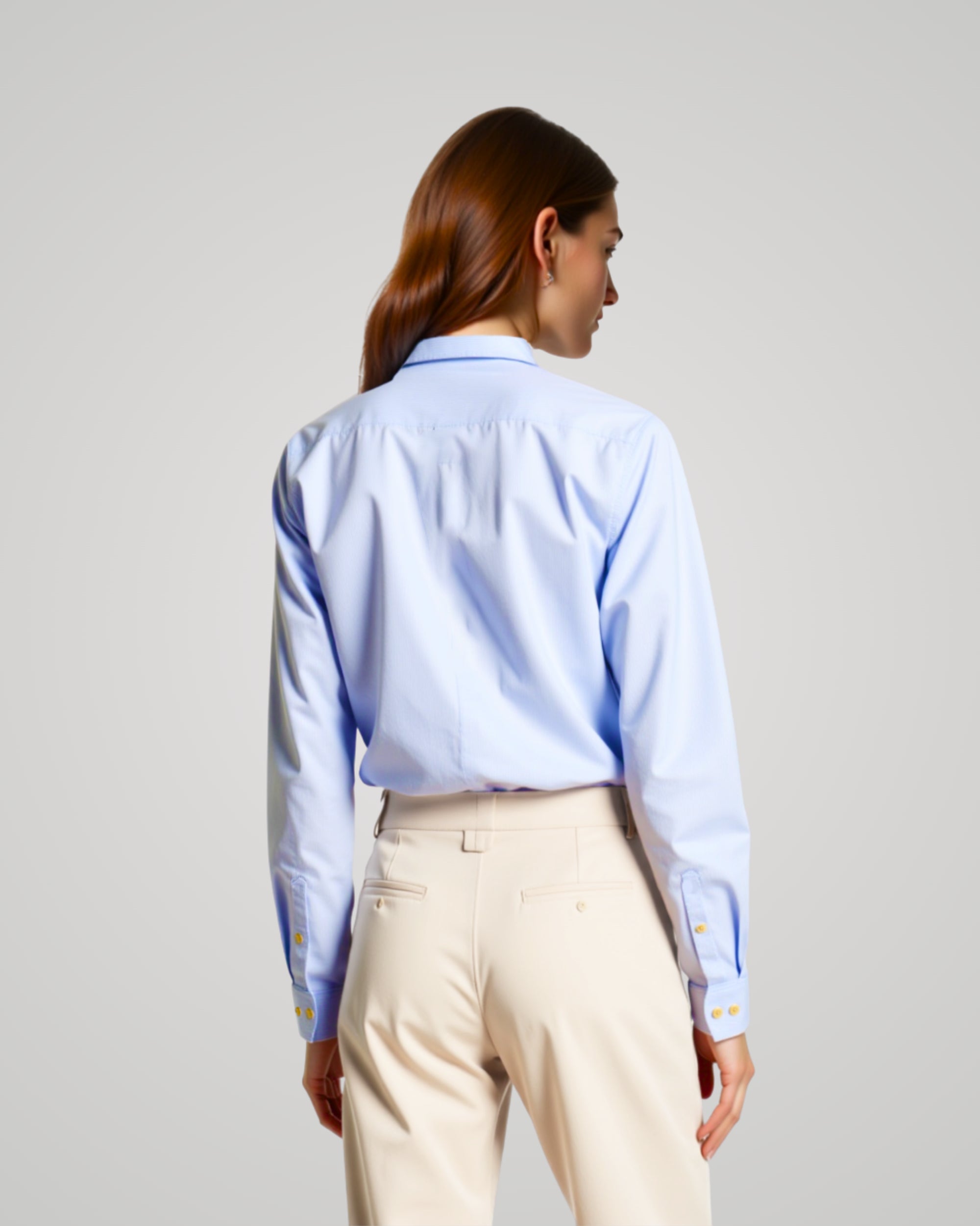 Long Sleeve Light Dusty Blue Twill Shirt