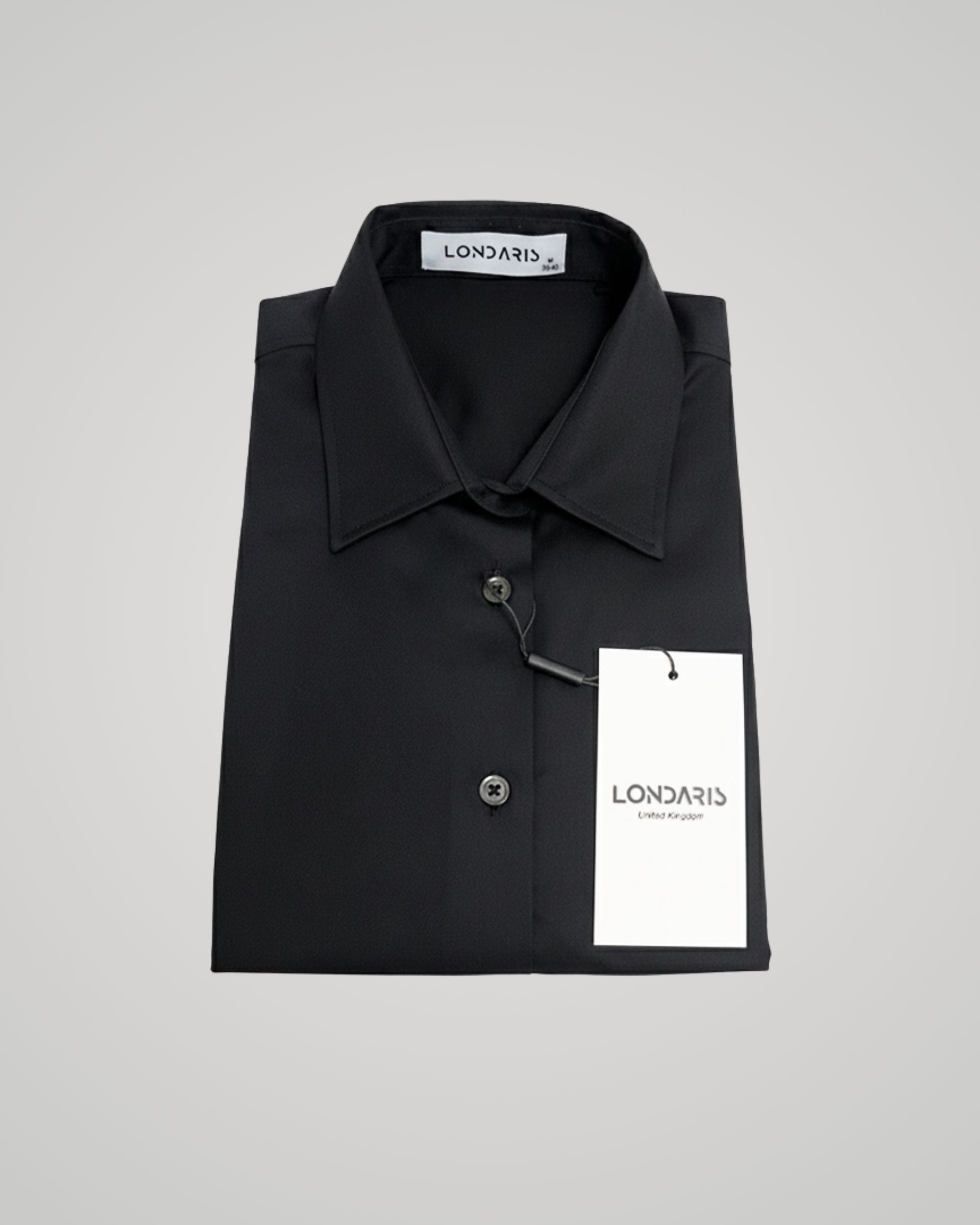 Long Sleeve Black Satin Shirt