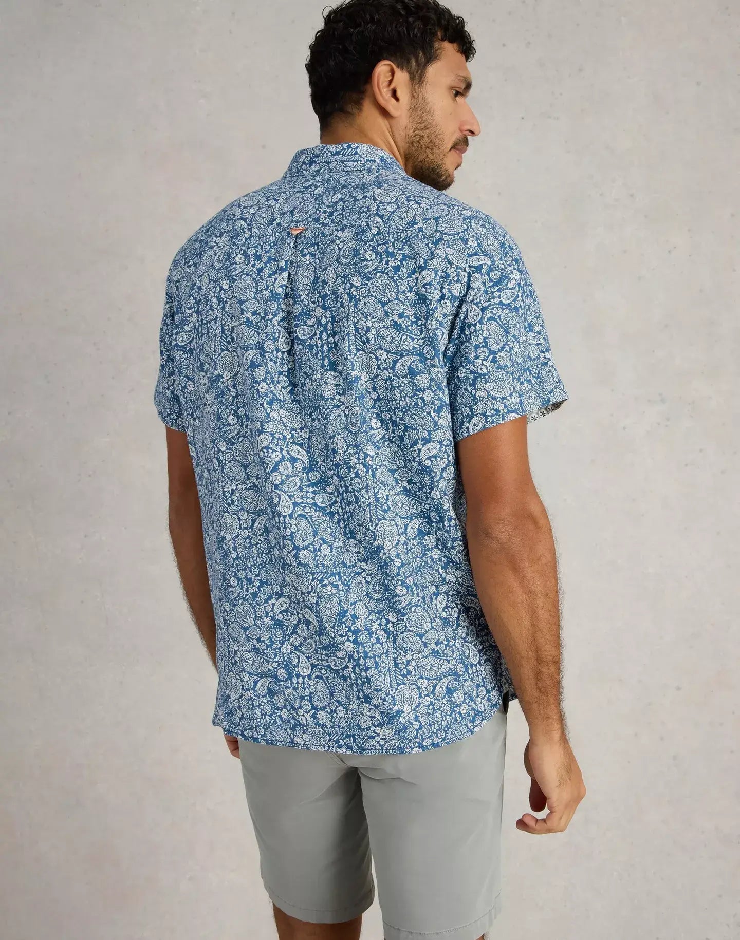 Finsbury Linen Blend Regular Fit Floral Print Shirt