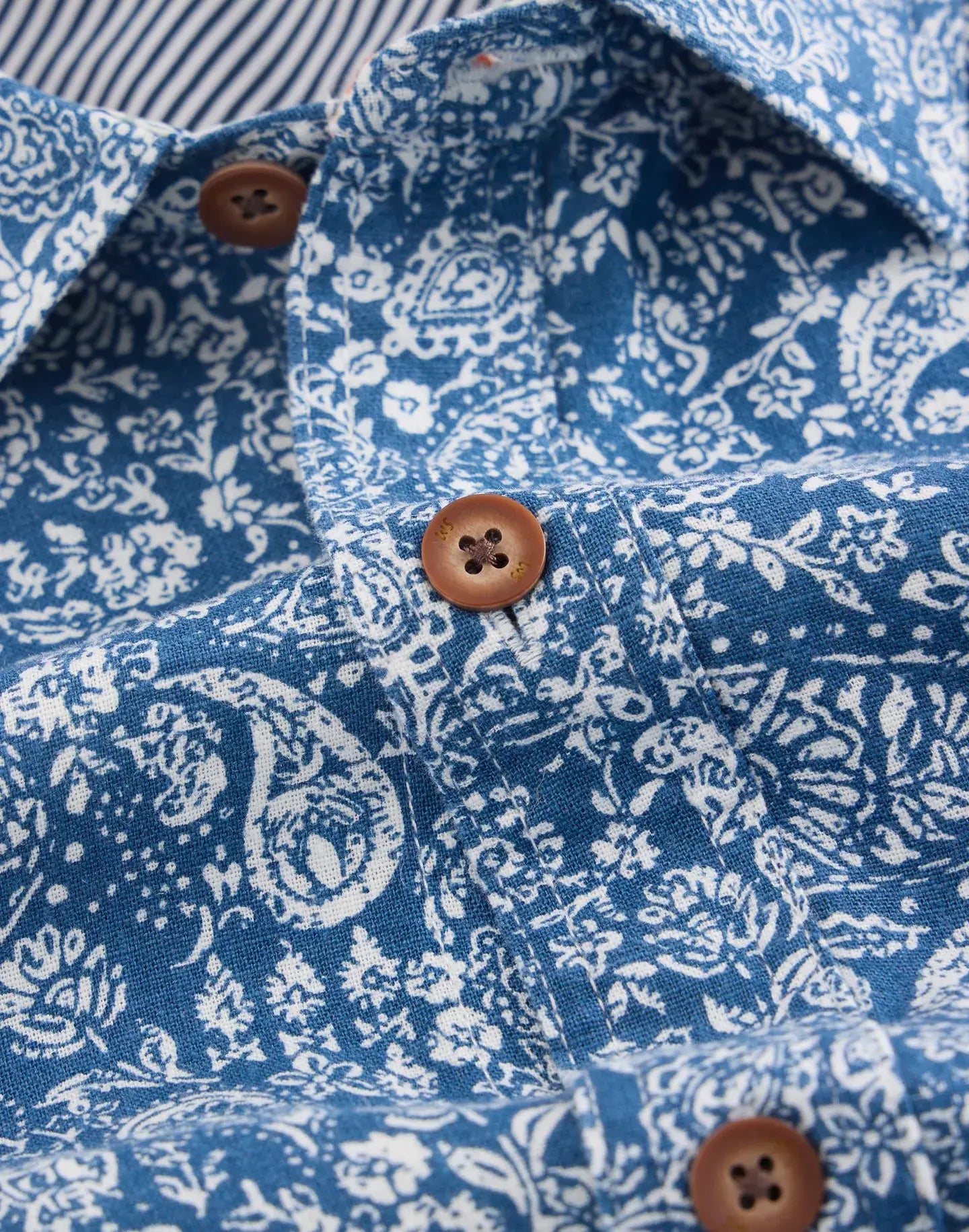 Finsbury Linen Blend Regular Fit Floral Print Shirt
